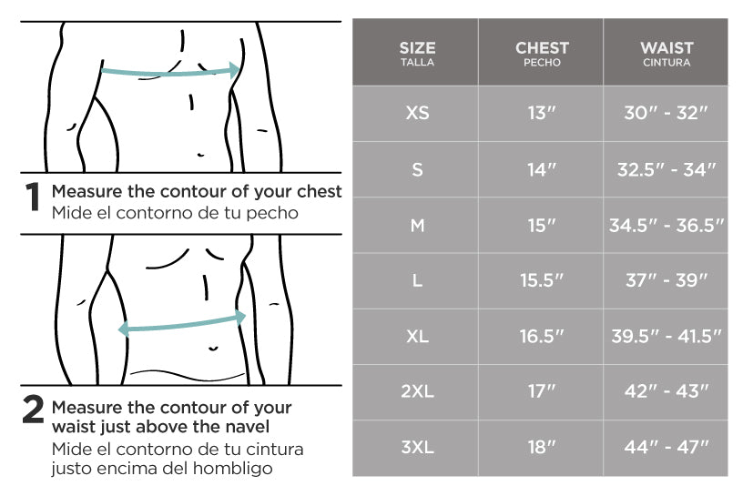 Guida alle taglie Intimo modellante da uomo