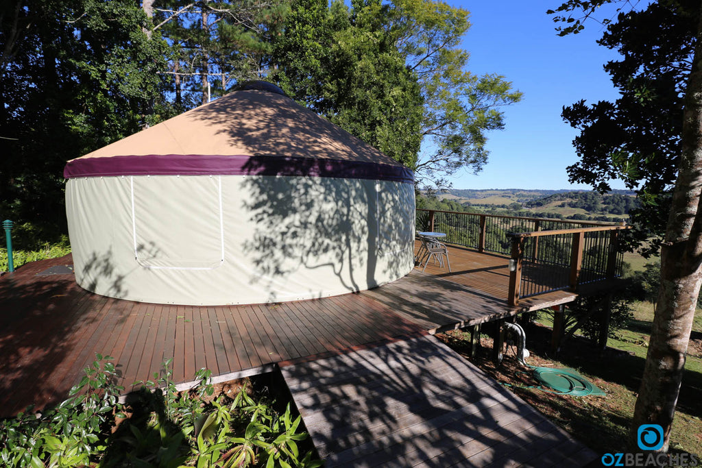 Unique yurt accommodation at Clunes in the Byron Bay hinterland