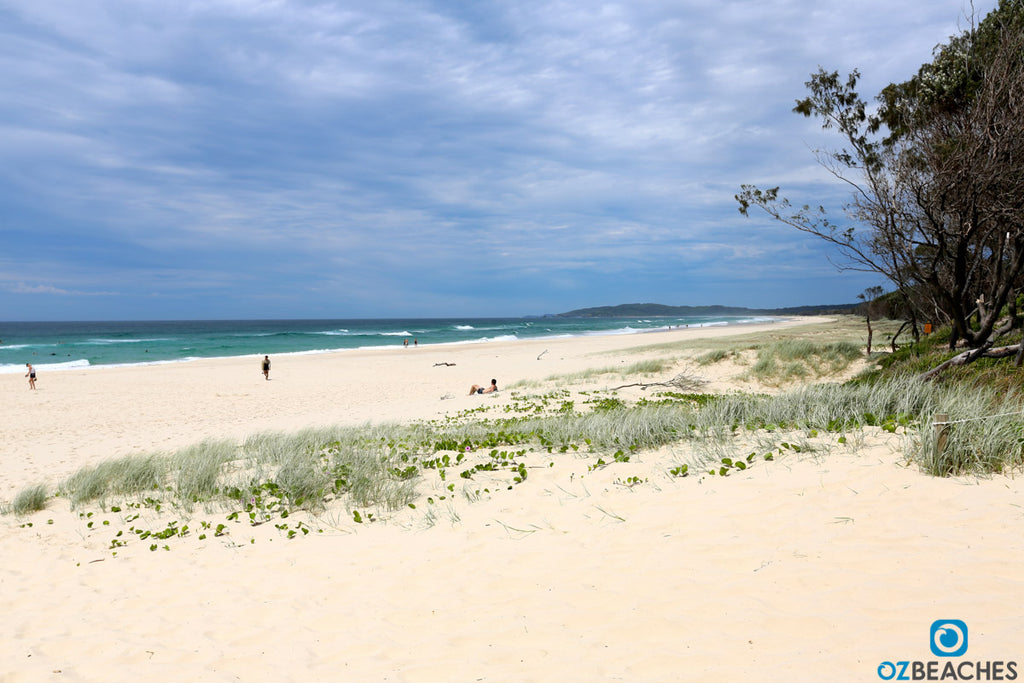 Looking south along Tallow Beach at Byron Bay