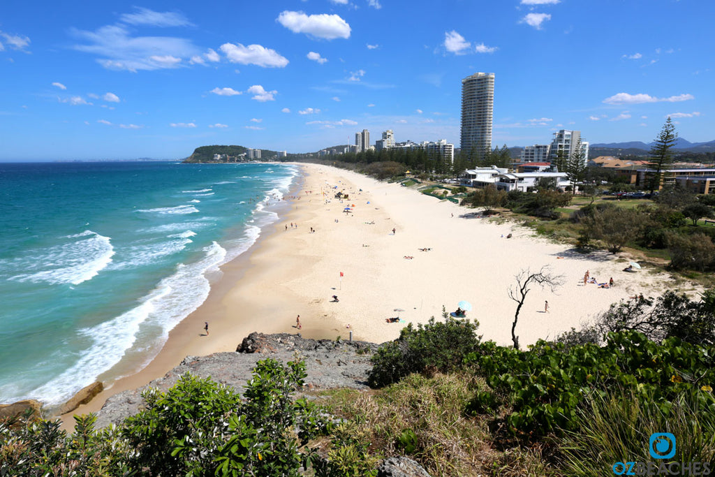 Looking south towards Burleigh Heads from North Burleigh Beach