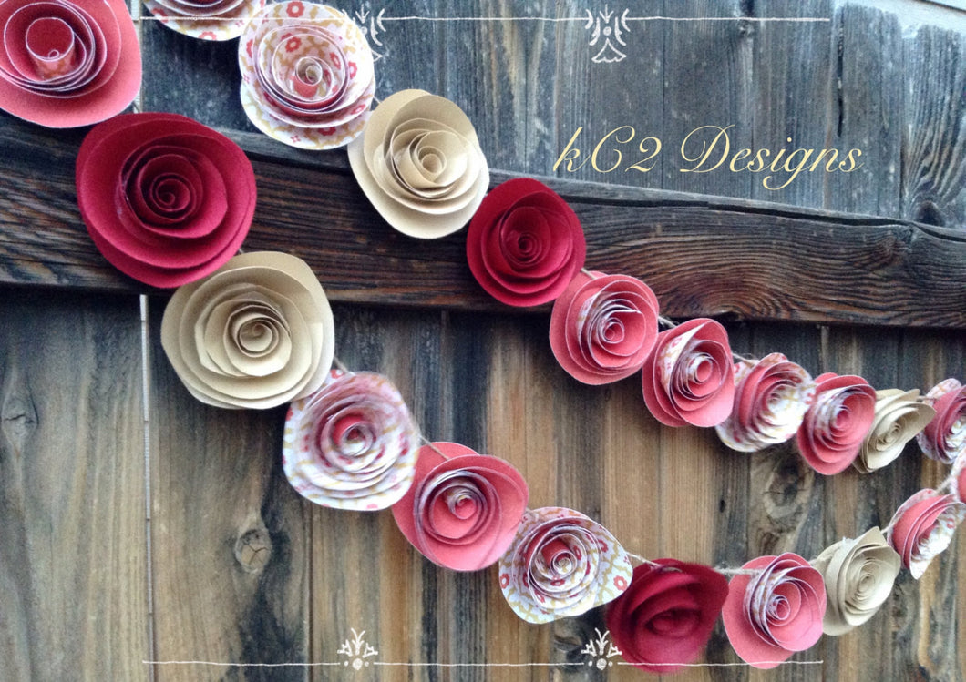 paper rose garland