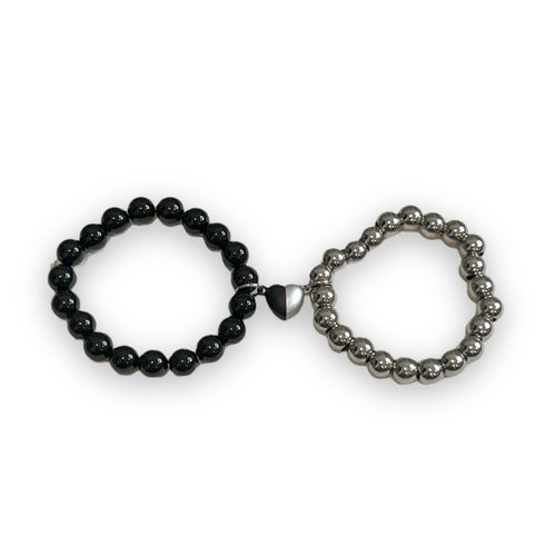 Magnetic Key & Lock Bracelets 2x Black by Magnetic Couples Bracelets