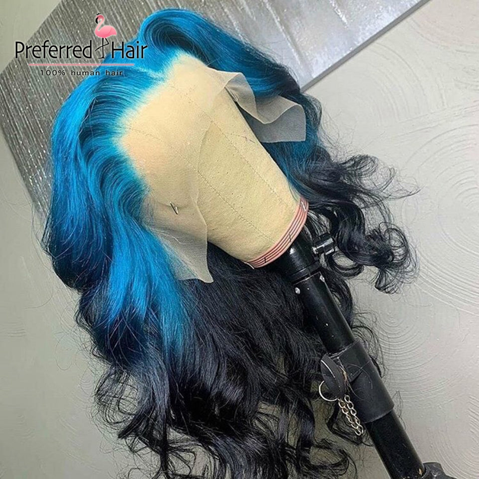 blue and blonde wig