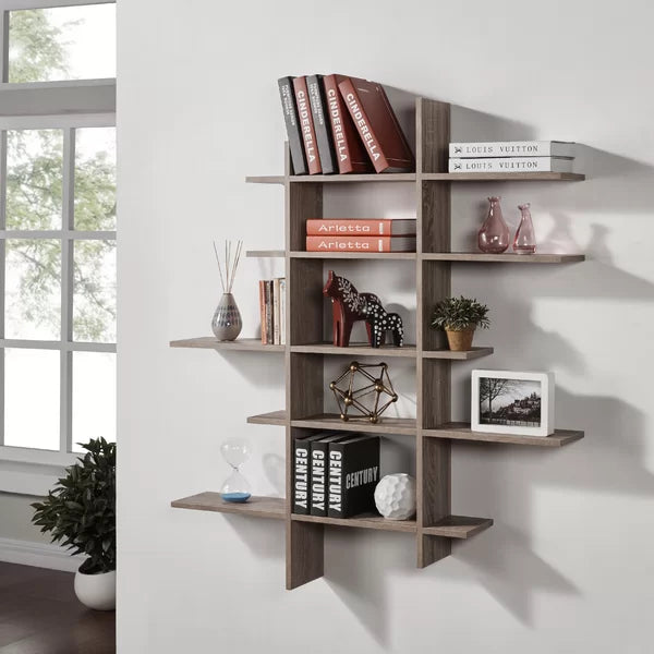 Weathered Oak 5 Piece Accent Shelf