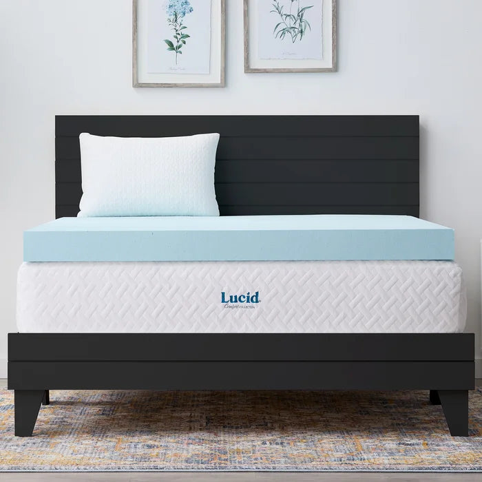 Gel and Aloe Infused 4" Memory Foam Mattress Topper, King