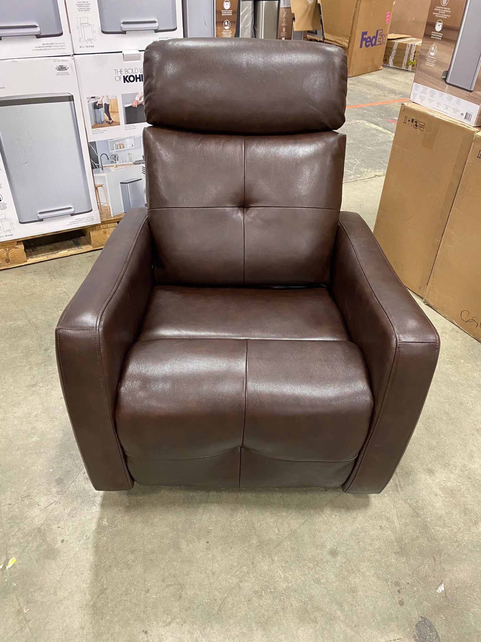 abbyson rochester leather power swivel glider recliner