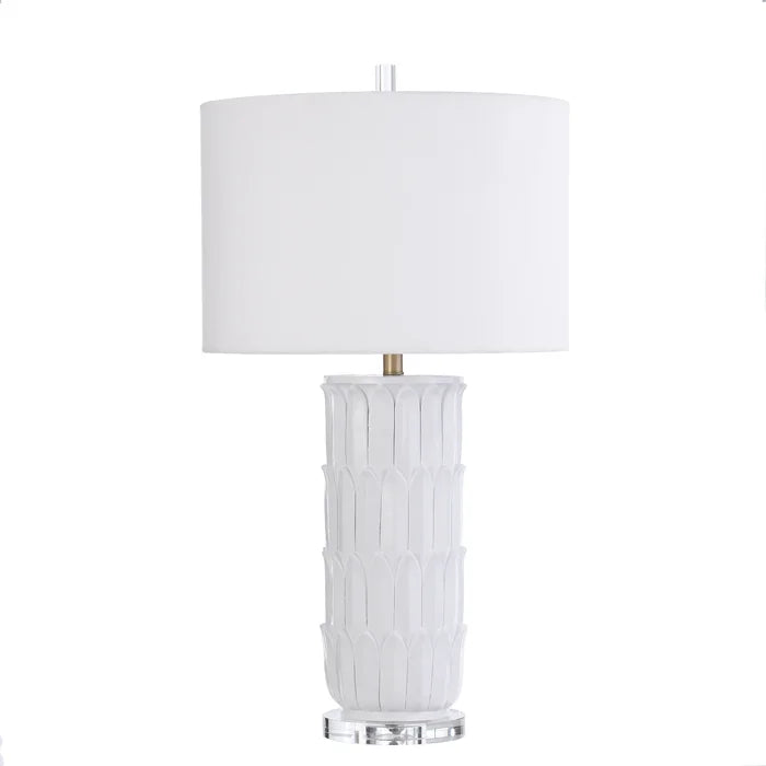 Reniqua 33" White/Clear Table Lamp, (Set of 2)