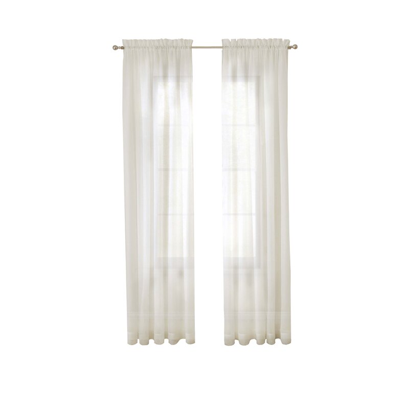 Wayfair Basics Solid Sheer Rod Pocket Curtain Panels (Set of 2) EC1198