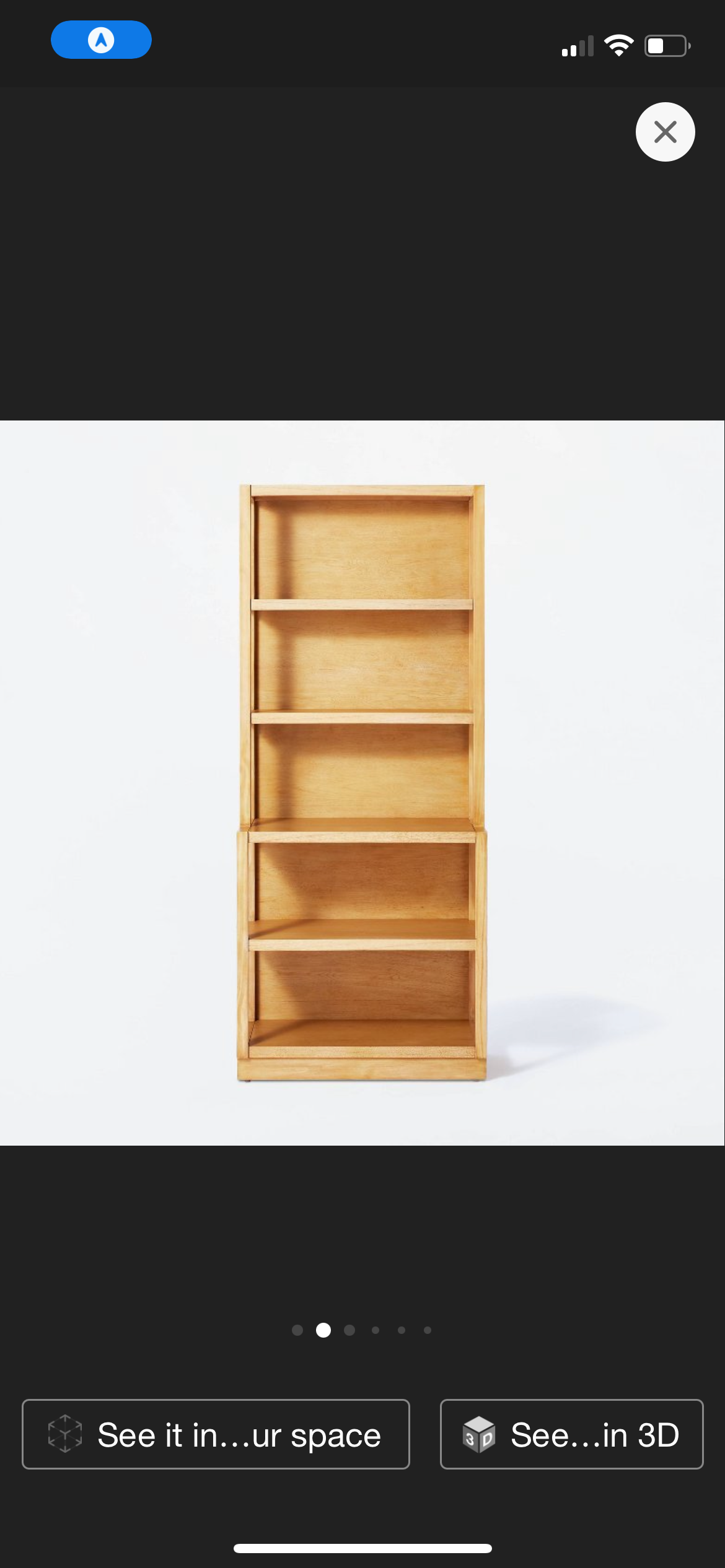 72" Delle 5 Shelf Bookcase