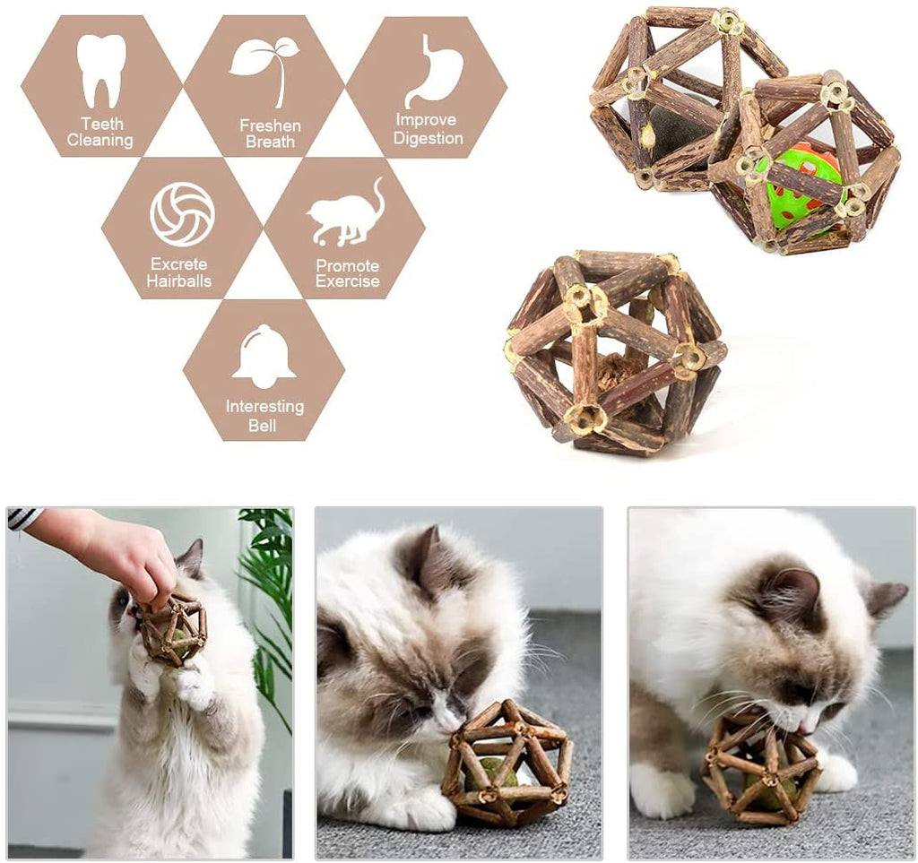 Goli Design Organic Catnip Infused Toys: Pom Pom Cat Balls, 6 pack