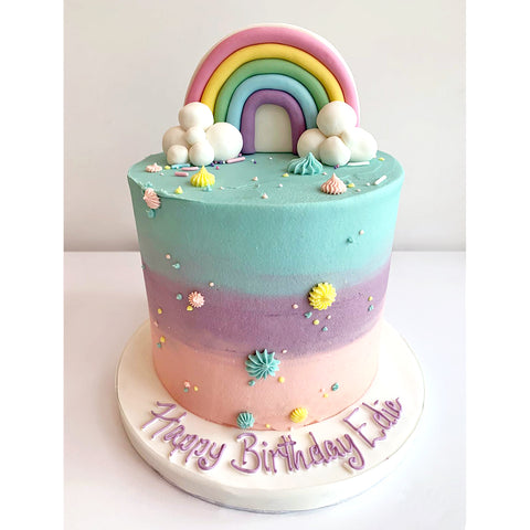 Easy Rainbow Buttercream Cake - Haniela's