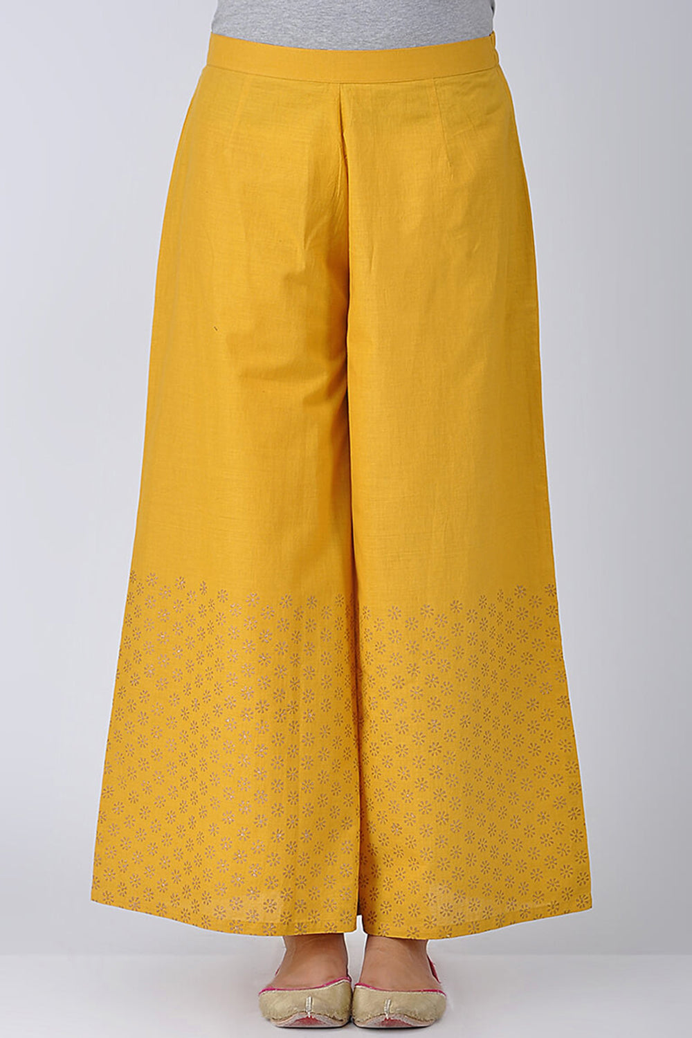 Mustard Block Printed Palazzo | Purple Panchi | Reviews on Judge.me