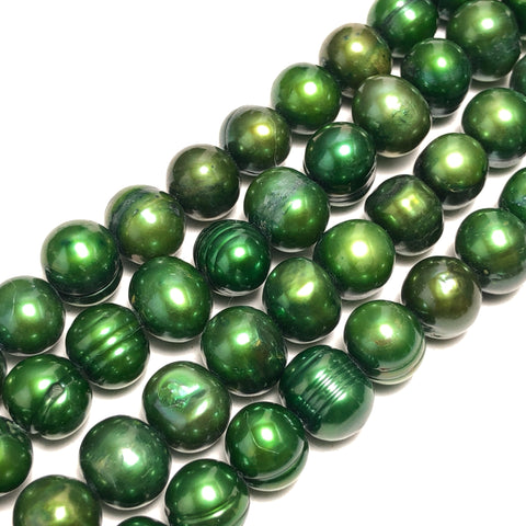 8mm Shamrock Green Genuine Freshwater Potato Pearl Beads for