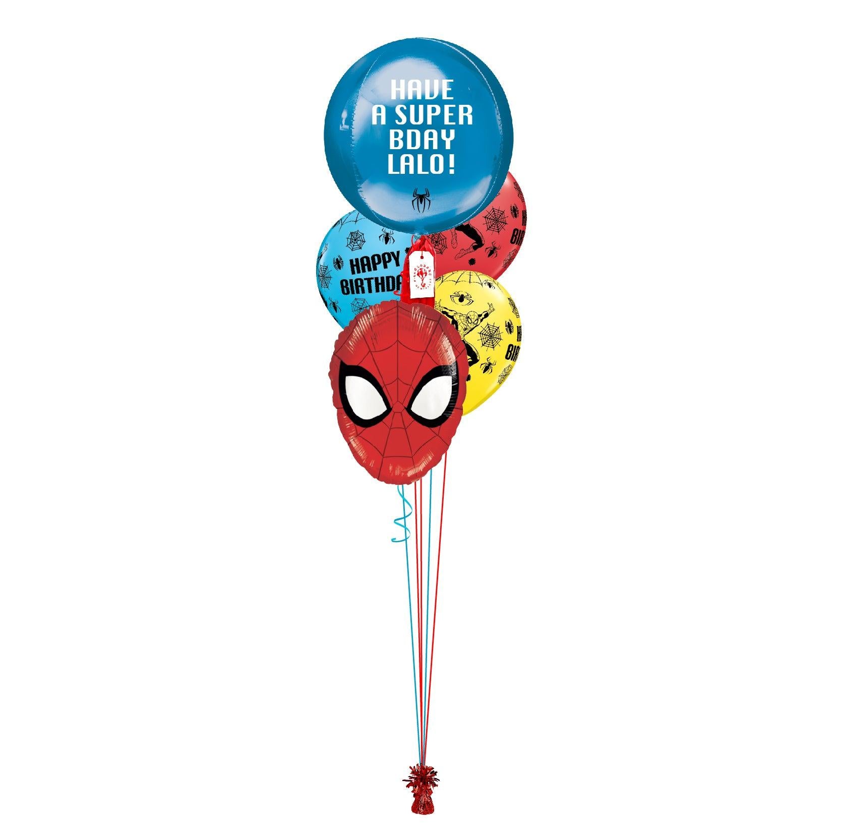 Esfera Spiderman HBD (Personalizable) con Cara | Arreglos Cumpleaños Niño |  tuglobero