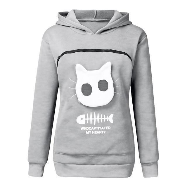 cat lovers hoodie with cuddle pouch