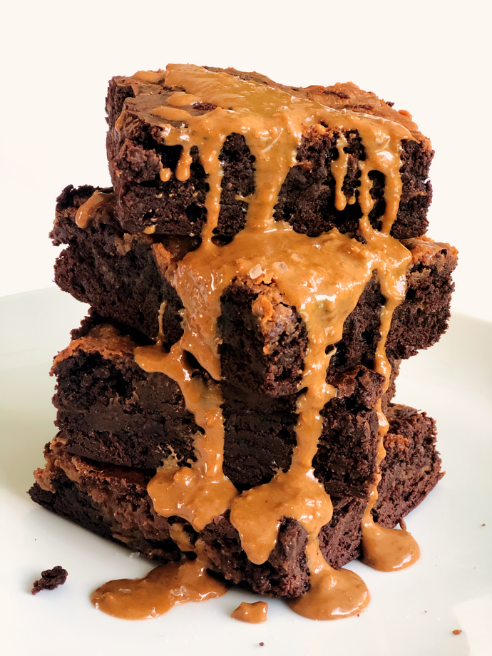 Loaded Chocolate Fudge Brownies - Salted Caramel