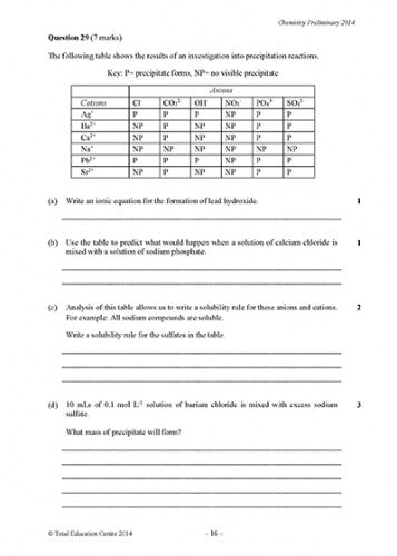 2014 Preliminary Chemistry (Yr 11) | Total Education Centre