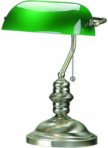 15"h Banker Banker's Lamp Antique Brass