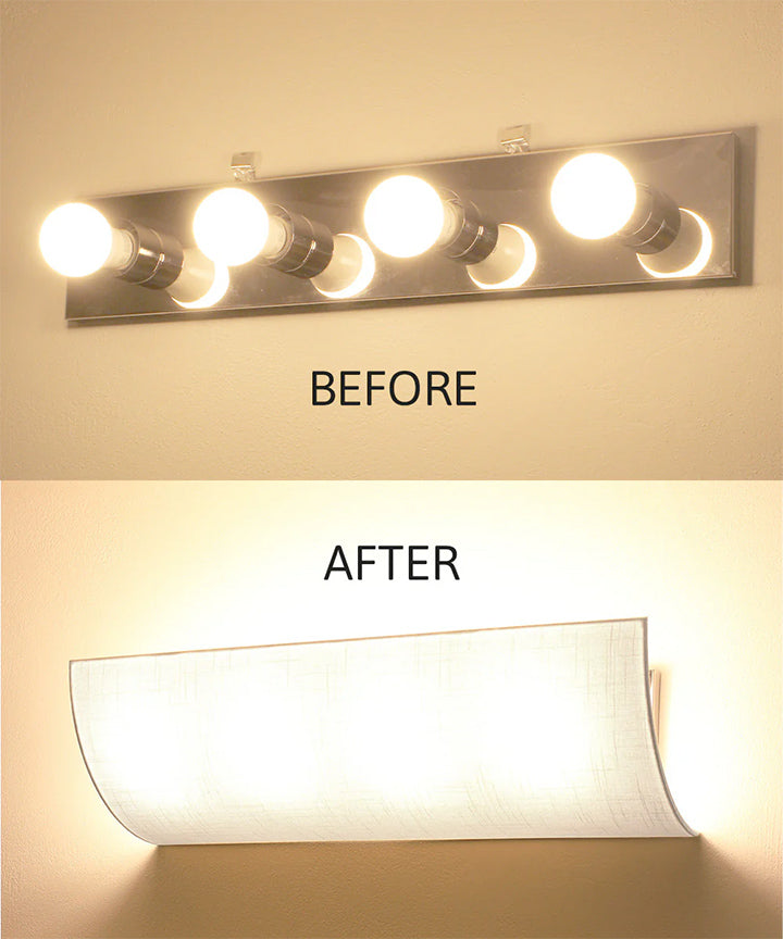 A vanity light conversion cover kit