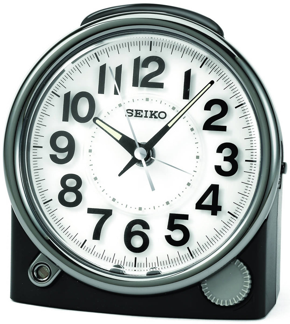 Seiko Clocks Bedside Alarm Clock Black QHE143JLH