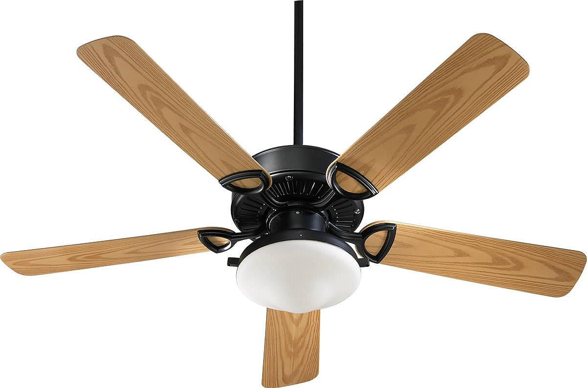 Estate Patio 2 Light Indoor Outdoor 52 Inch 5 Blade Patio Ceiling Fan Matte Black