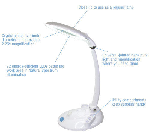 White Verilux Easyread Magnifying Led Desk Lamp Vm05ww1 Lampsusa