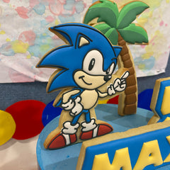 CUSTOM SONIC THE HEDGEHOGE COOKIE TOPPER CAKES