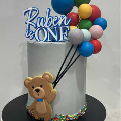 CUSTOM TEDDY BEAR WITH BALLOONS CAKES