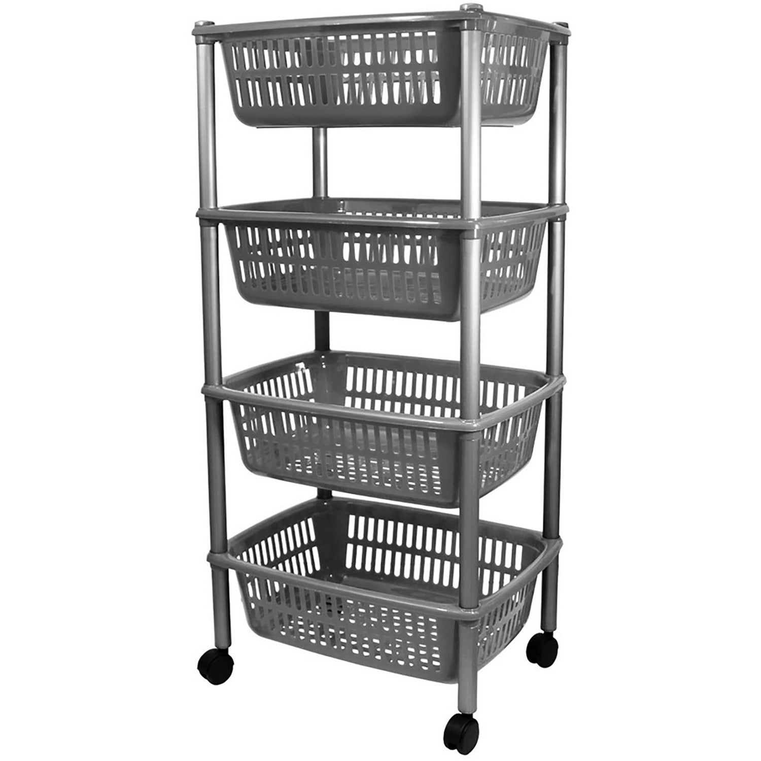 RECA PLAST - Carrello 4 ripiani Porta frutta Silver - h85x40x30 cm – Shop  On Line Happy Casa Store