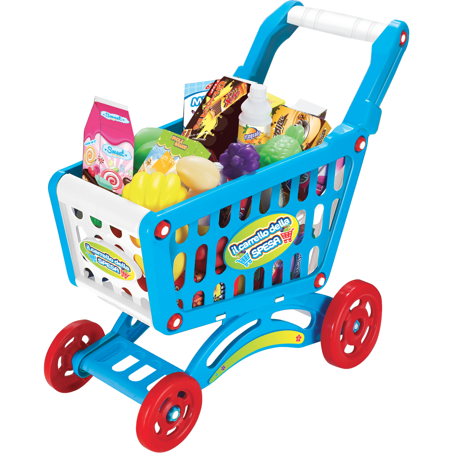 Carrello Spesa Giocattolo Carrello Supermarket per Bambini con Frutta  Verdura