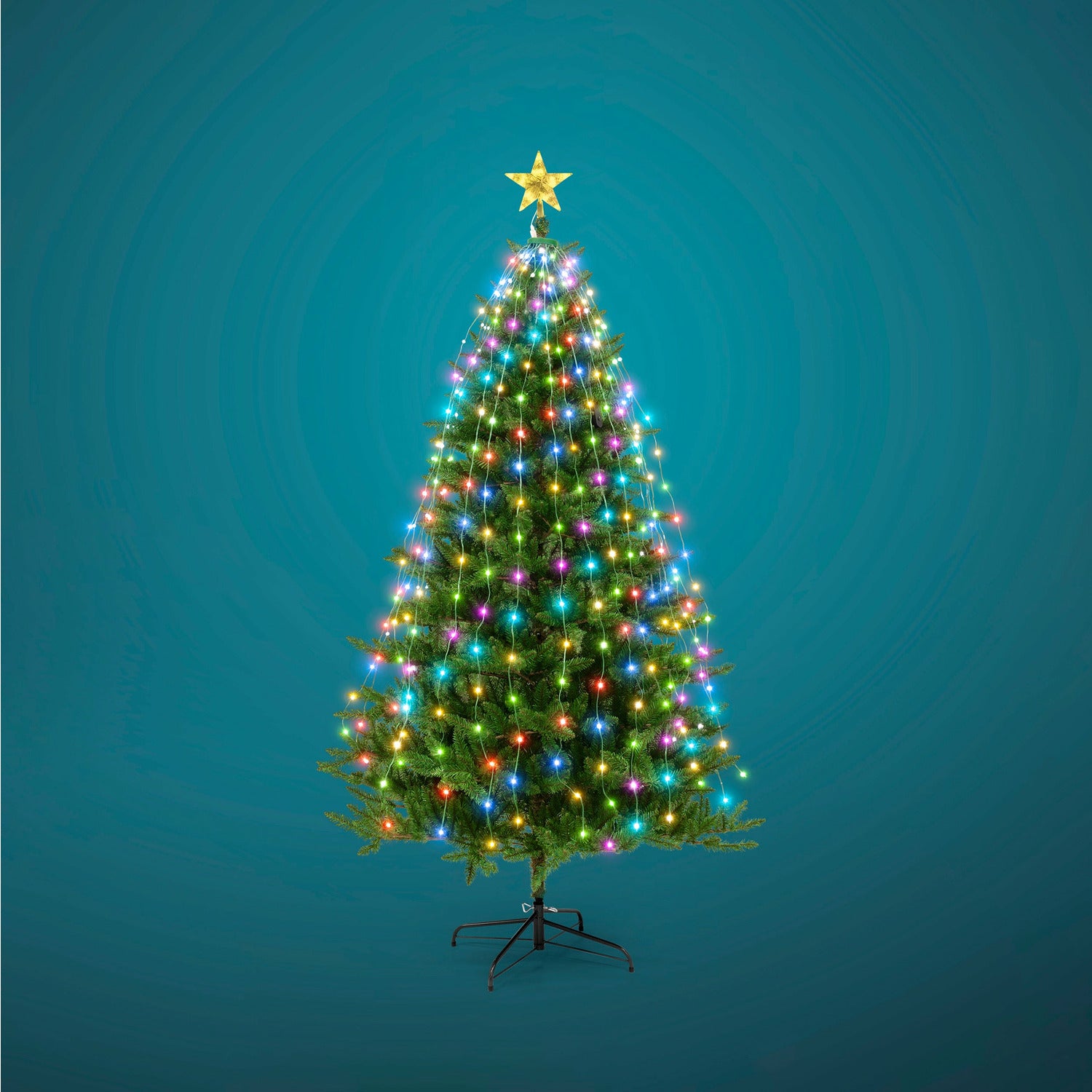 Albero di natale luminoso con 600 microled luce calda decorazione da interno  h 180 cm -180