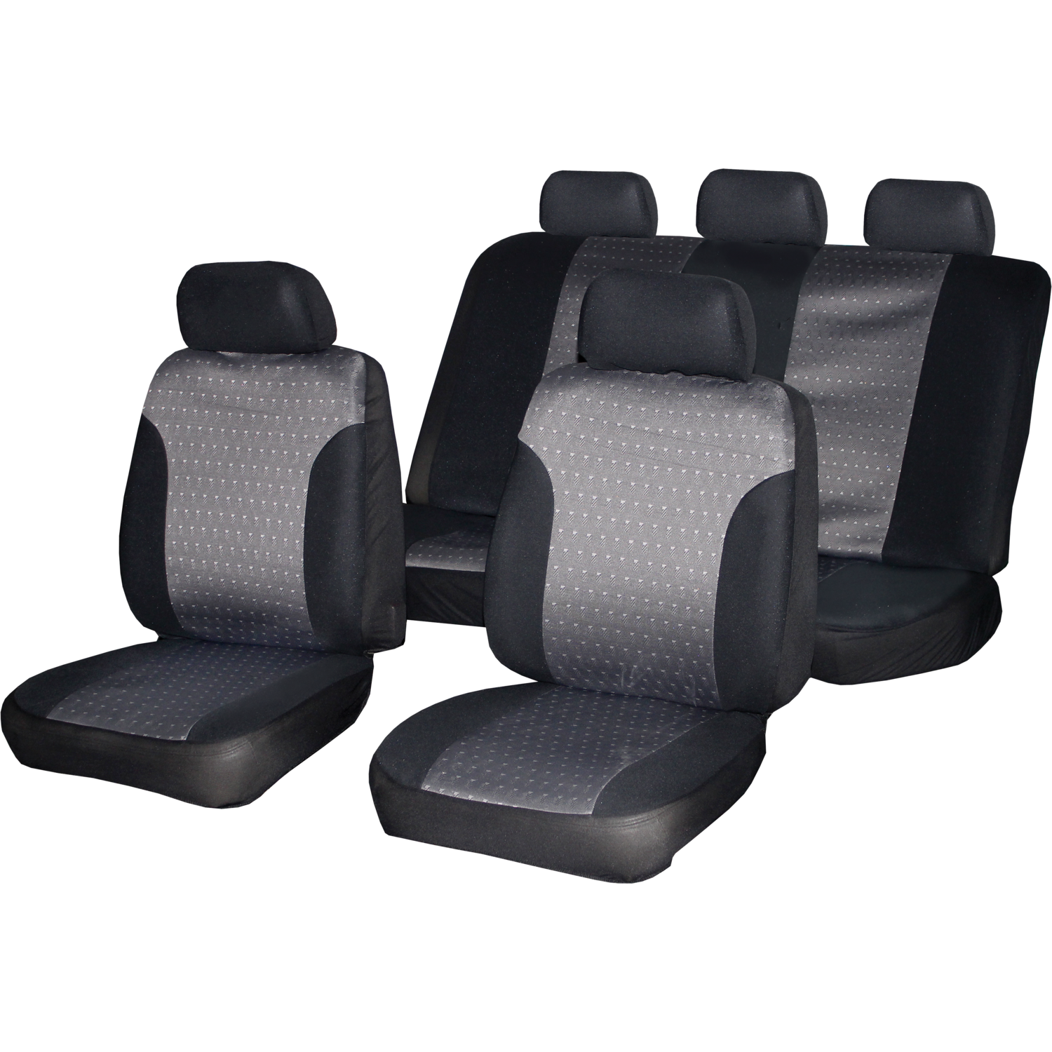 Coprisedili auto Linea S set completo 5 teste nero e grigio