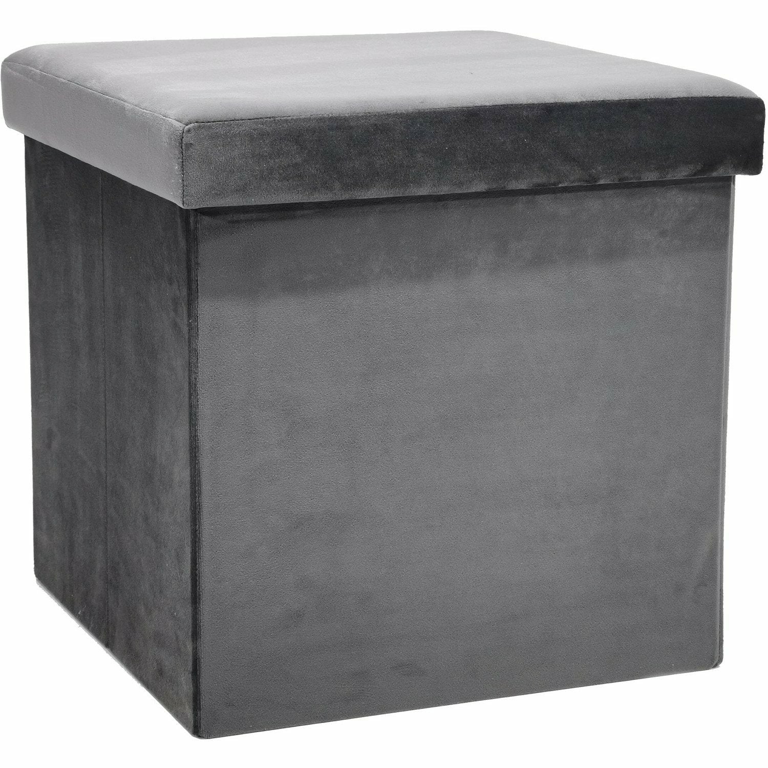 VESTIAMO CASA - Pouf Contenitore grigio in velluto richiudibile - h38x –  Shop On Line Happy Casa Store