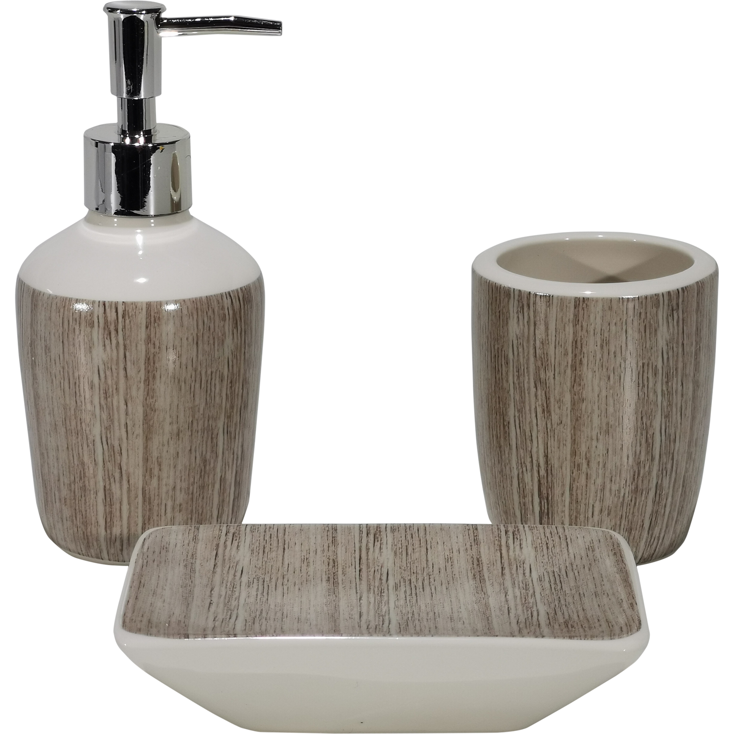 SET 3 ACCESSORI BAGNO CERAMICA ASSORTITI 66102 su Shop in Casa