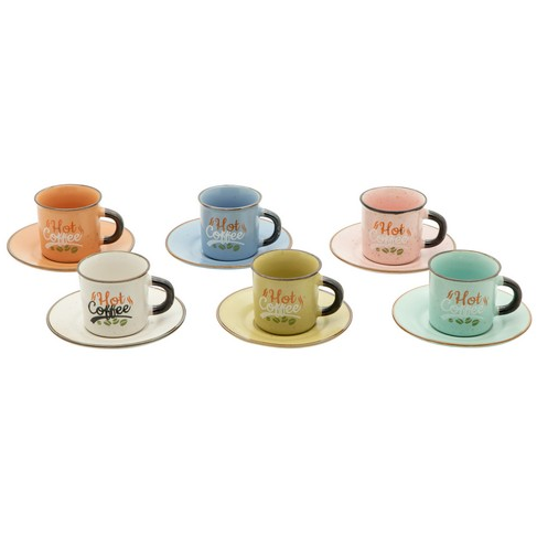CASA COLLECTION - Set Tazzine da caffè e piattino 6 pezzi in porcellan –  Shop On Line Happy Casa Store