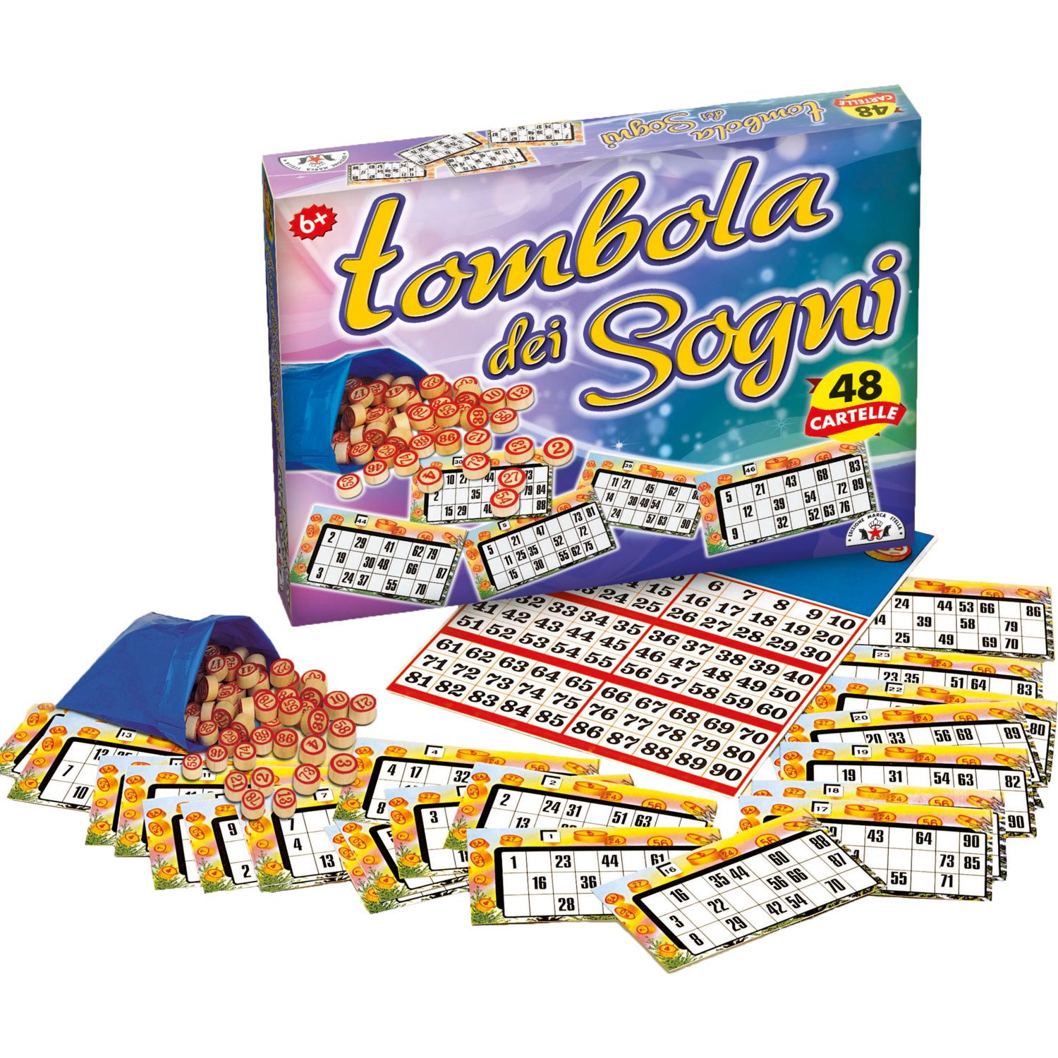 Edizione Marca Stella Super Tombola Special 48 Cartelle Gioco da Tavolo per  Bambini da 6+ Anni - 88438