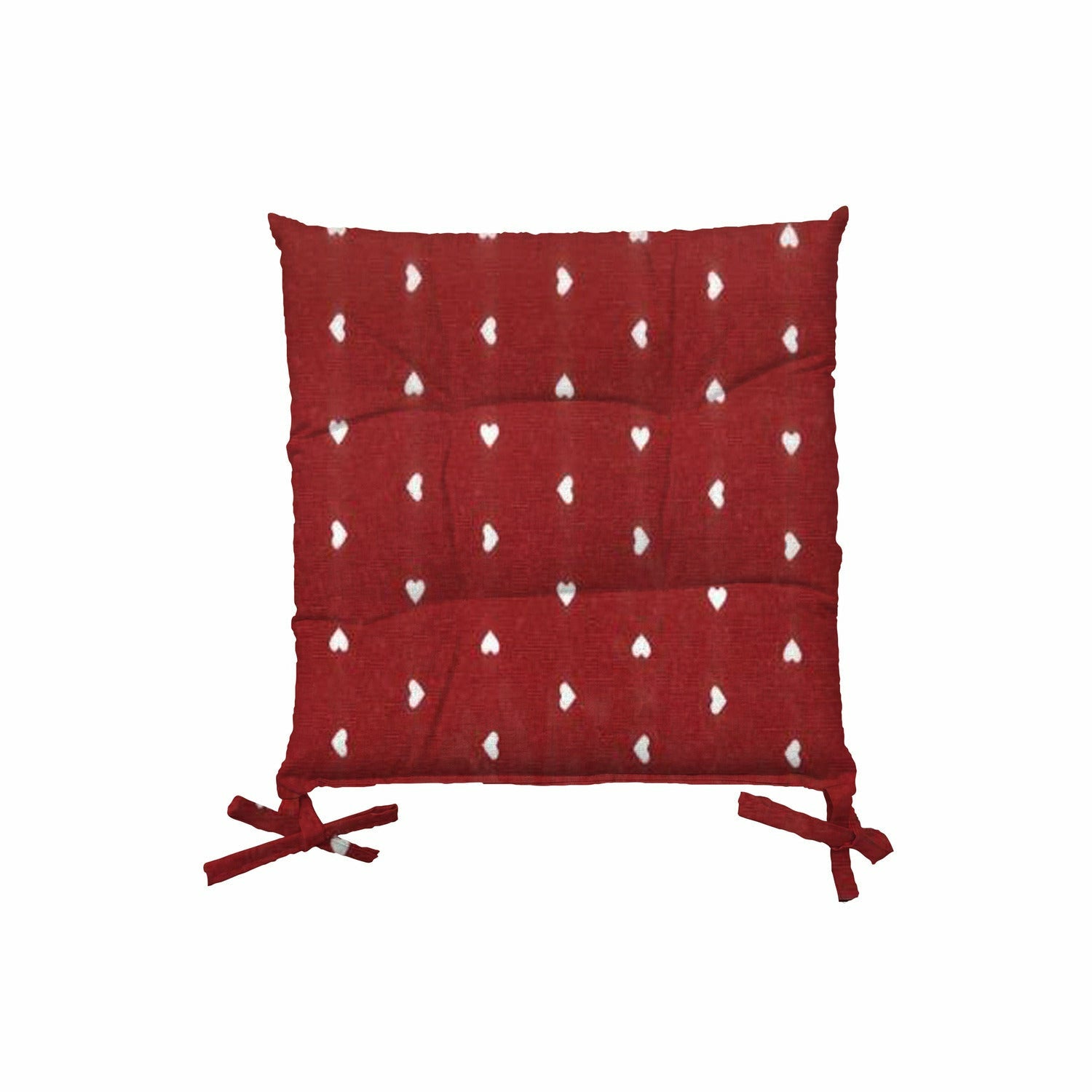 VESTIAMO CASA - Cuscino per sedia colore rosso con decoro cuori - 40x4 – Shop  On Line Happy Casa Store