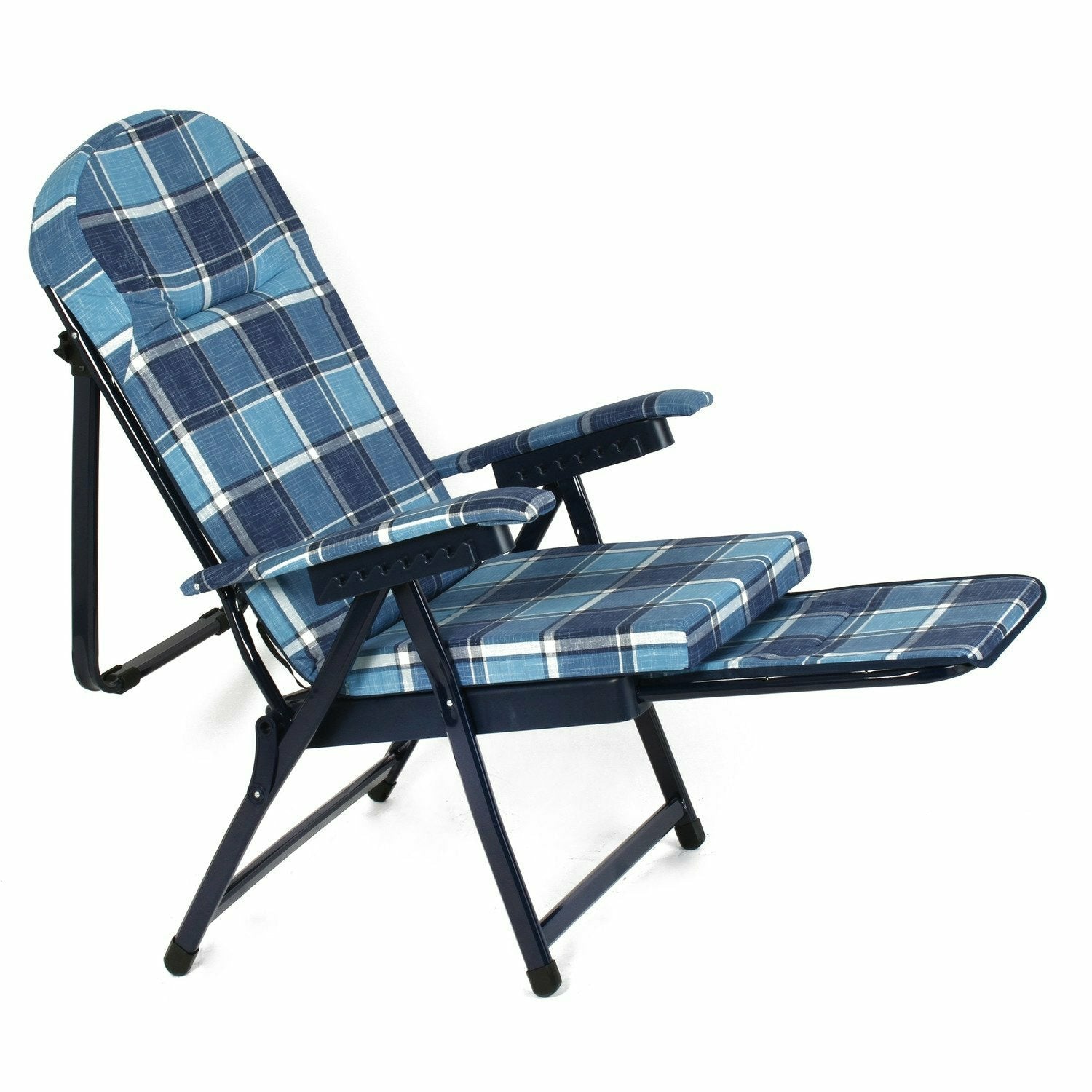 METAL FAR - Sedia a sdraio reclinabile imbottita con poggiapiedi