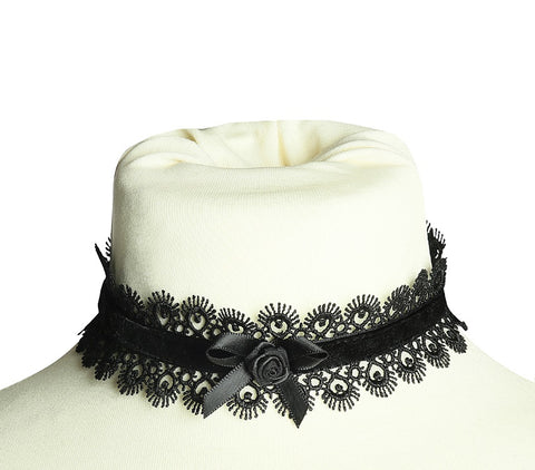 Satin Rose Choker – Deadly Couture Inc.