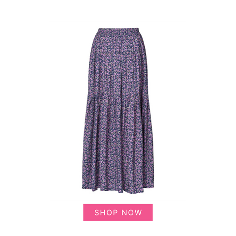 Purple floral maxi skirt