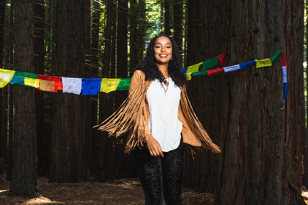 Jacket, Faux Suede Fringe Trim