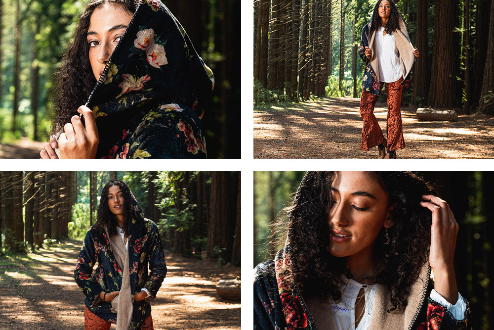 Hooded Floral Print Jacket