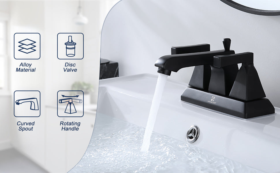 2 Handle Sink Faucet, Matte Black