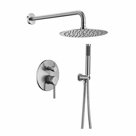 Brushed Nickel Shower Faucet Set (Valve Included)