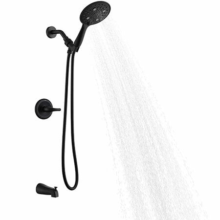 Matte Black Dual-Function Shower Faucet With Valve