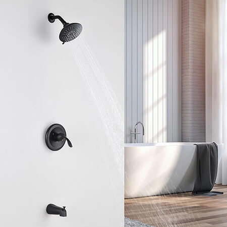 Matte Black Single-Handle Shower Tub Kit