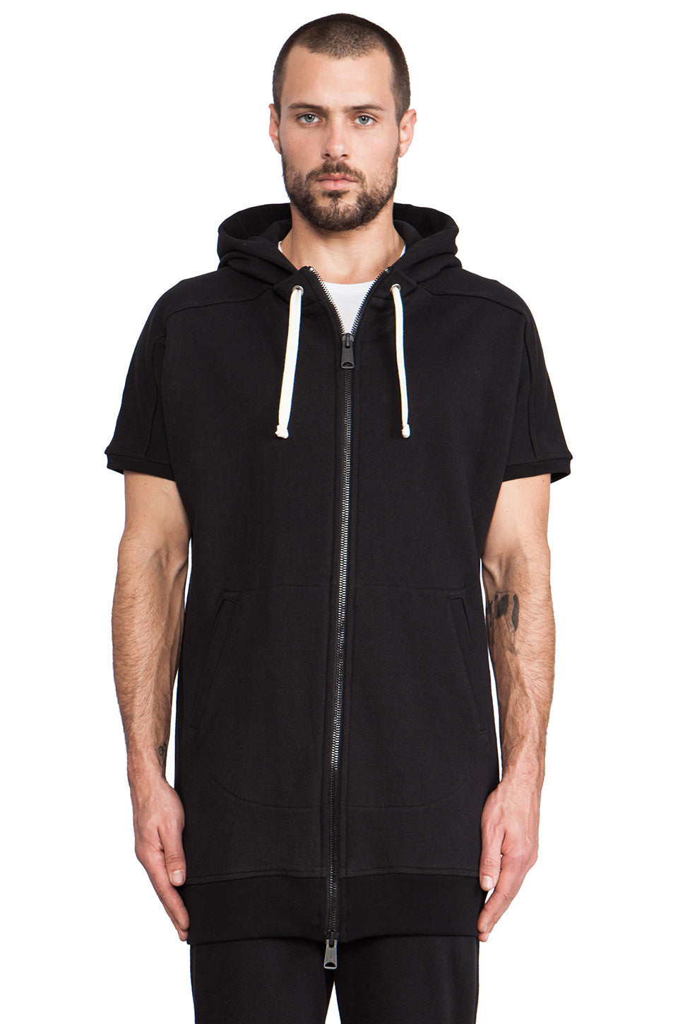 short sleeve hoodie zip up