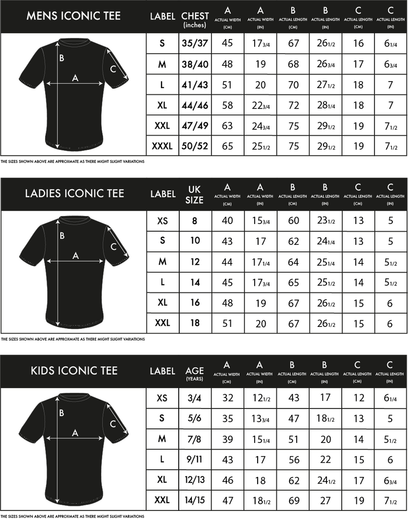 Sizing Guide – Slogan Tees