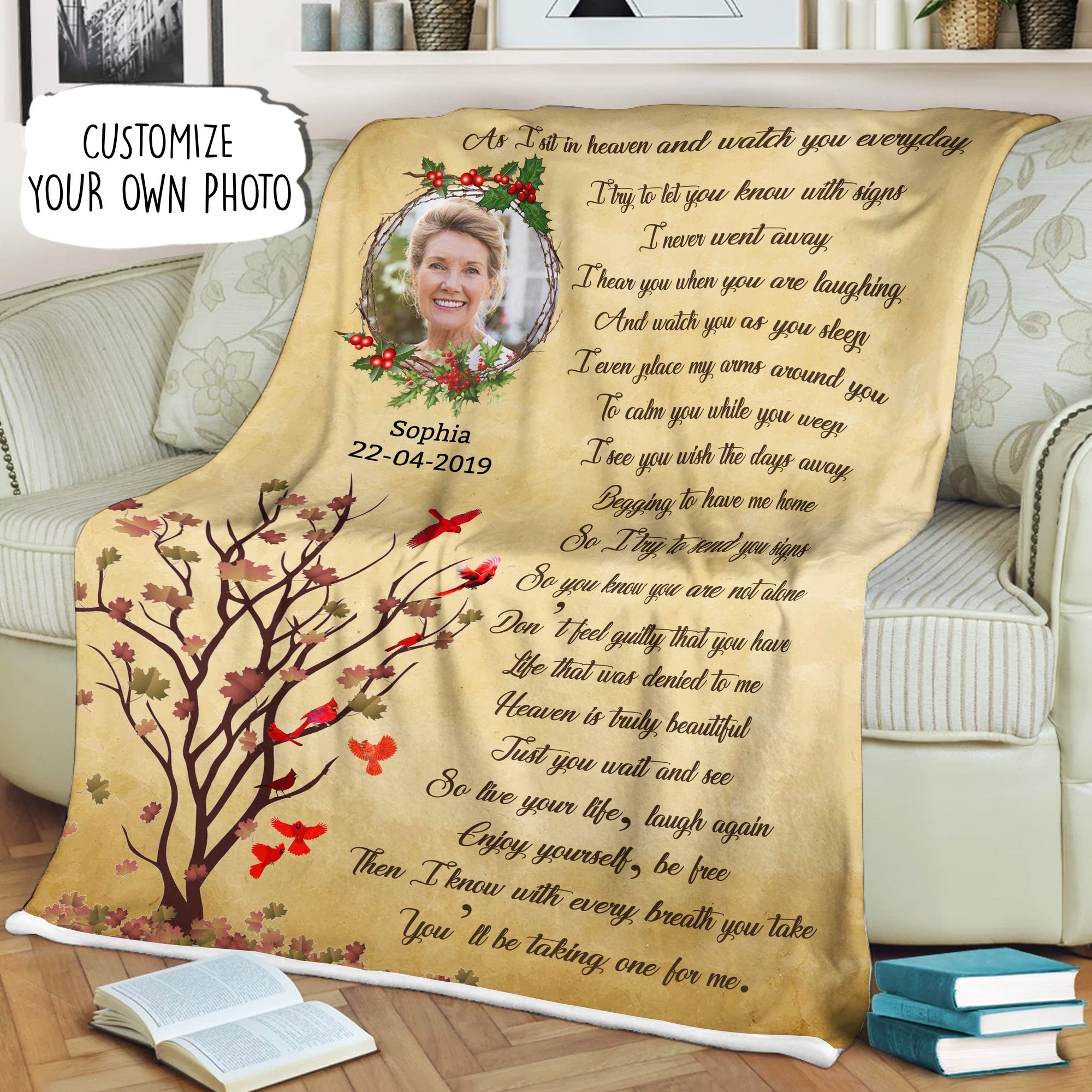 memory of loved ones personal picture blanket