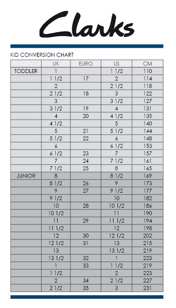 clarks shoe size conversion chart